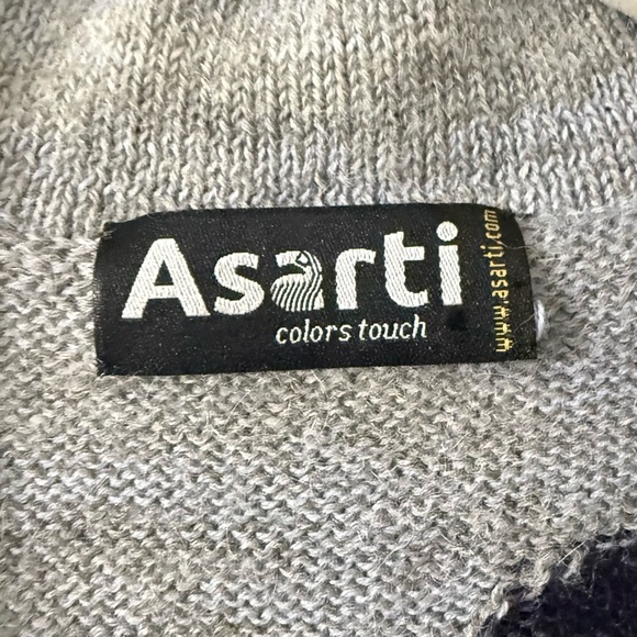 Asarti Gray Flower Alpaca Pima Cardigan Gray Medium Button Down - Picture 3 of 6